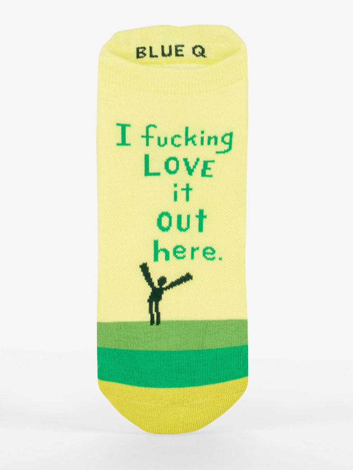 blue q I Fucking Love It Out Here Sneaker Socks