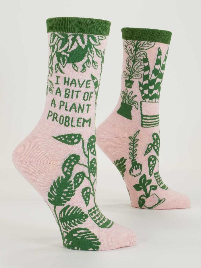blue q I Have A Bit Of A Plant Problem Crew Socks