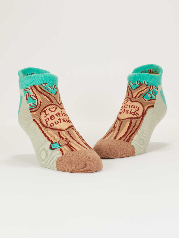 Blue Q I Heart Peeing Outside Sneaker Socks