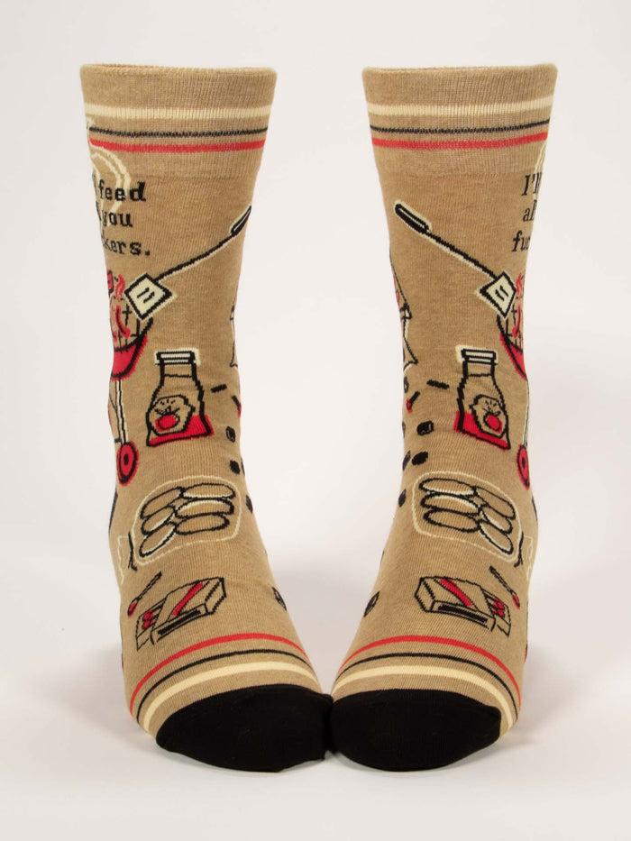 Blue Q I'll Feed All You Fuckers M-Crew Socks