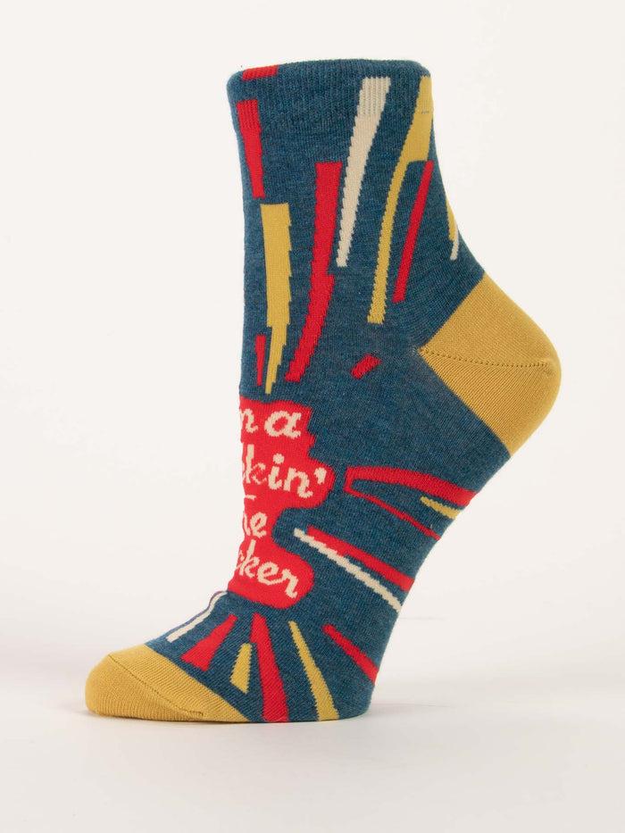 Blue Q I'm A Fuckin' Firecracker W-Ankle Socks
