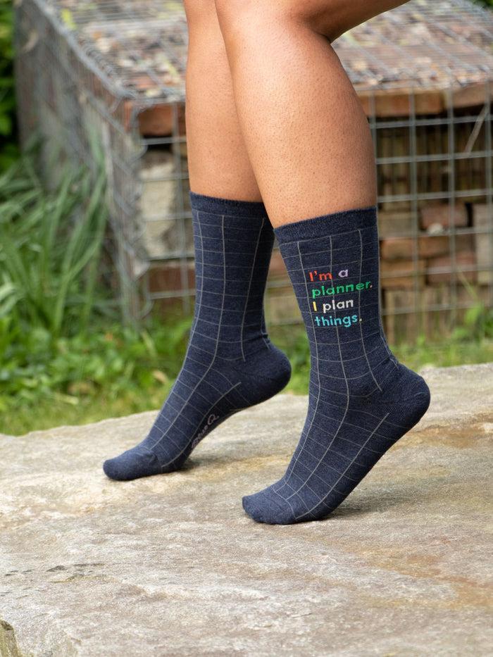 Blue Q I'm A Planner. I Plan Things. W-Crew Socks