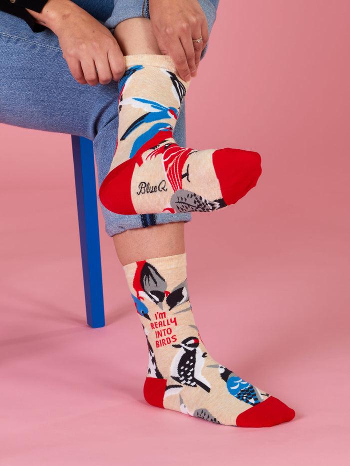 Blue Q I'm Really Into Birds W-Crew Socks