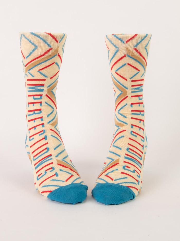 Blue Q Imperfectionist M-Crew Socks