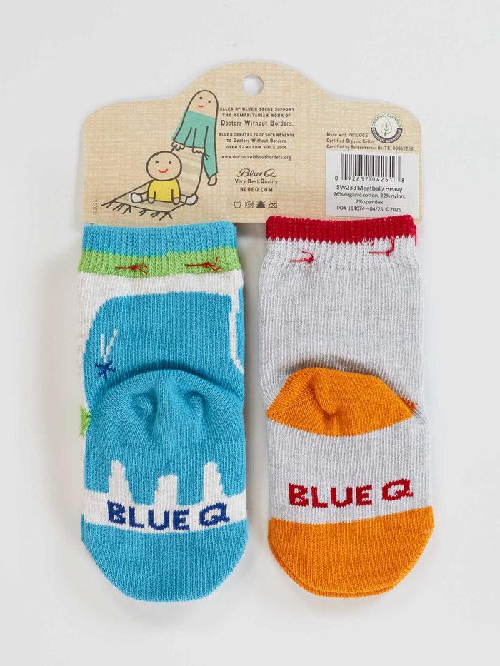 Blue Q Little Meatball/ I Get Heavy Baby Socks