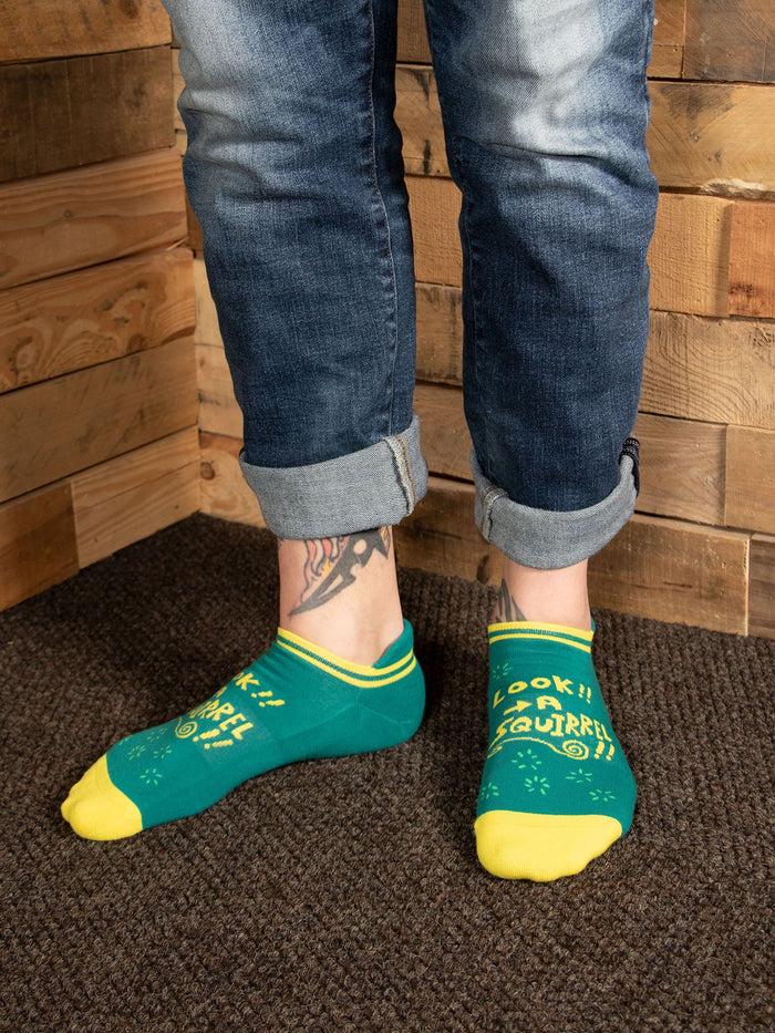 Blue Q Look A Squirrel Sneaker Socks