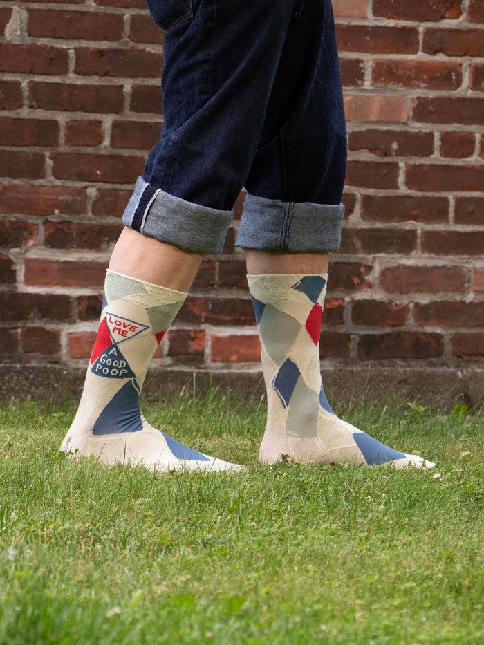 Blue Q Love Me A Good Poop M-Crew Socks