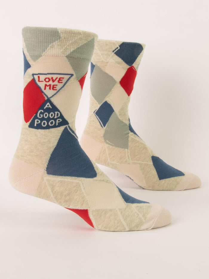 blue q Love Me A Good Poop M-Crew Socks