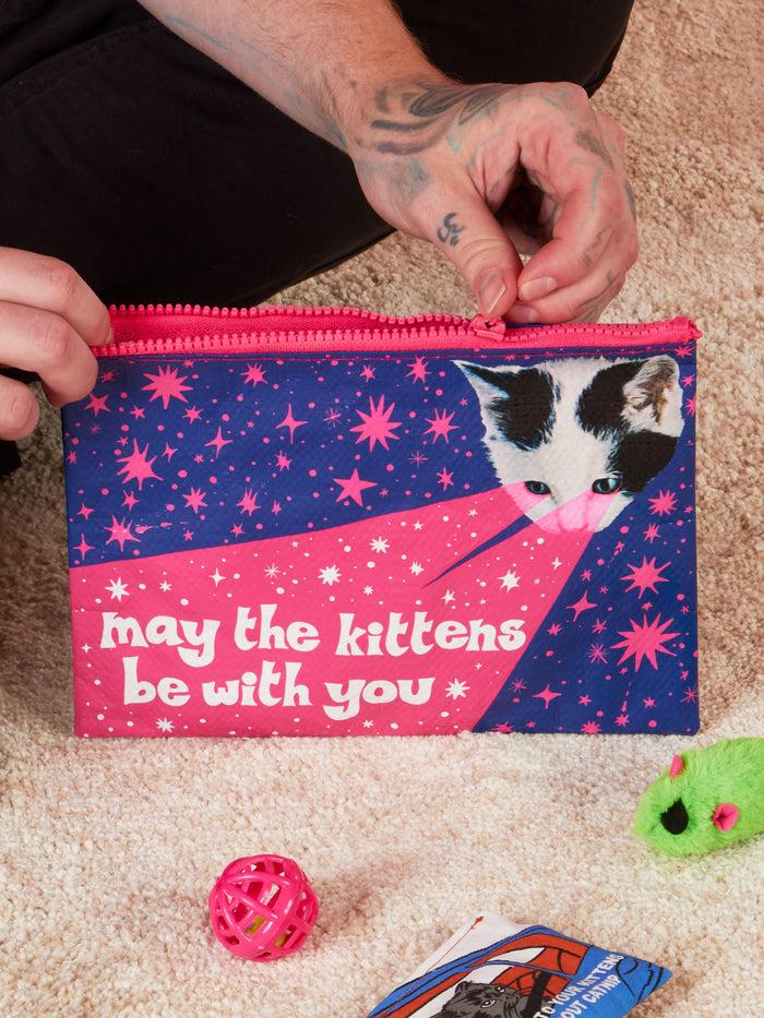 Blue Q May The Kittens Be With You Zipper Pouch