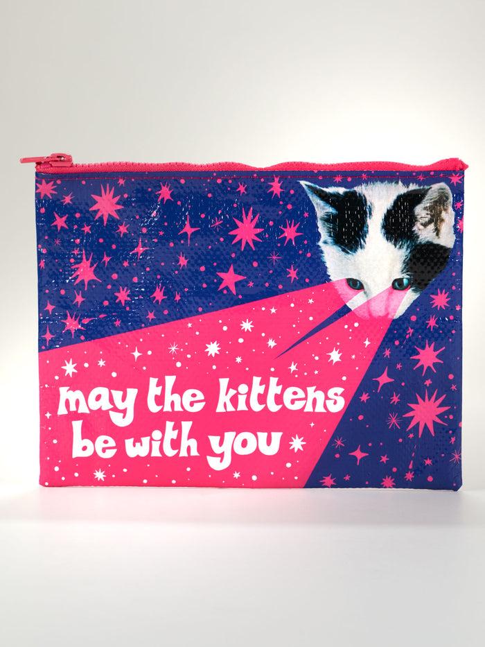 Blue Q May The Kittens Be With You Zipper Pouch