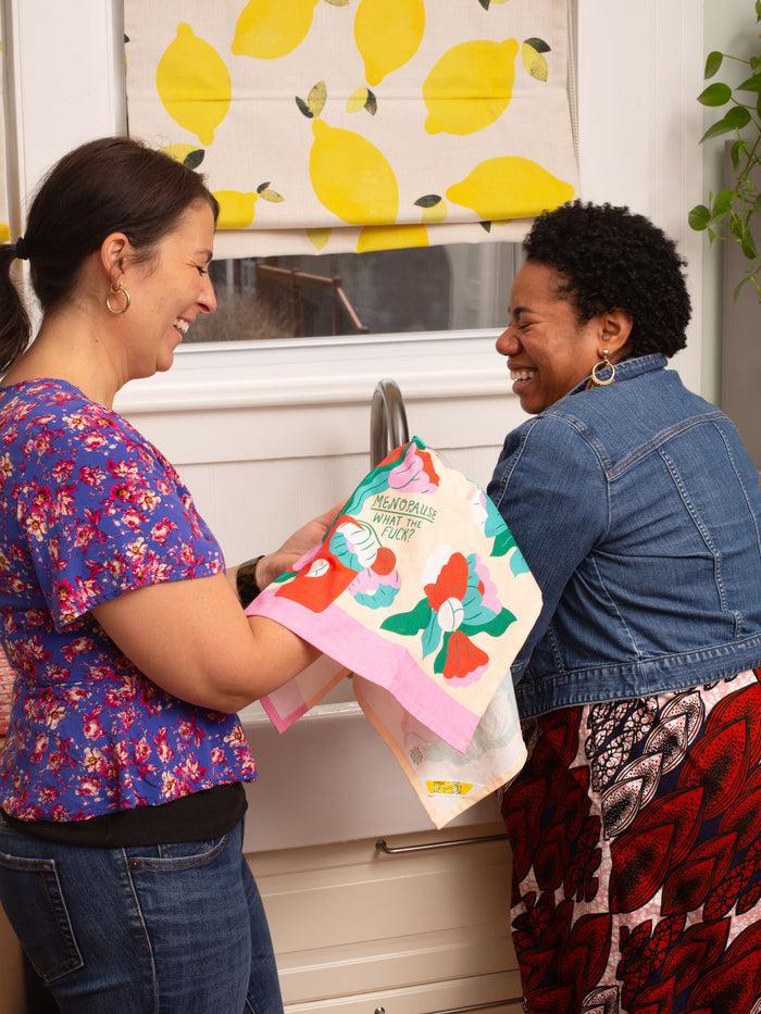 Blue Q Menopause. What The Fuck? Dish Towel