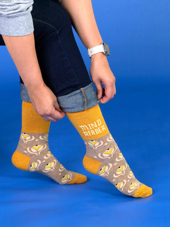 Blue Q Mind Reader W-Crew Socks