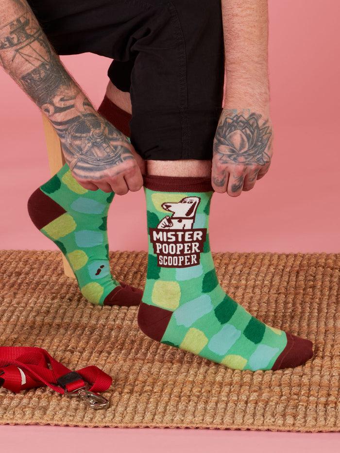 Blue Q Mister Pooper Scooper M-Crew Socks