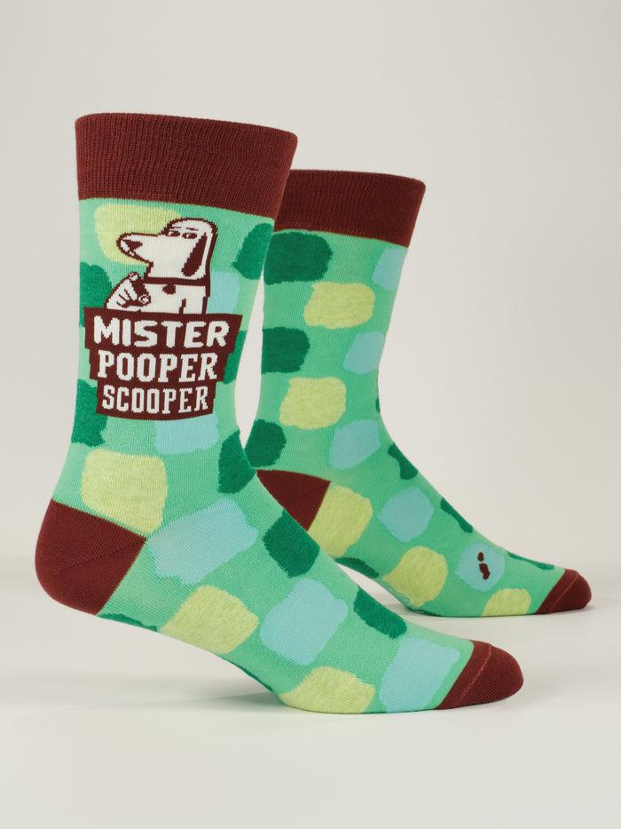 blue q Mister Pooper Scooper M-Crew Socks