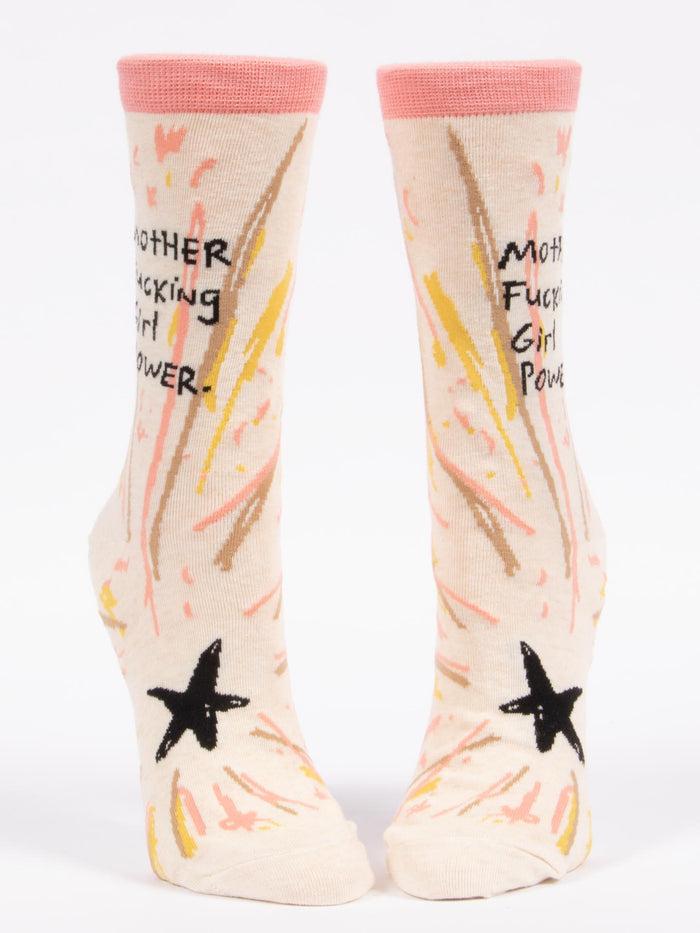 Blue Q Motherfucking Girl Power W-Crew Socks