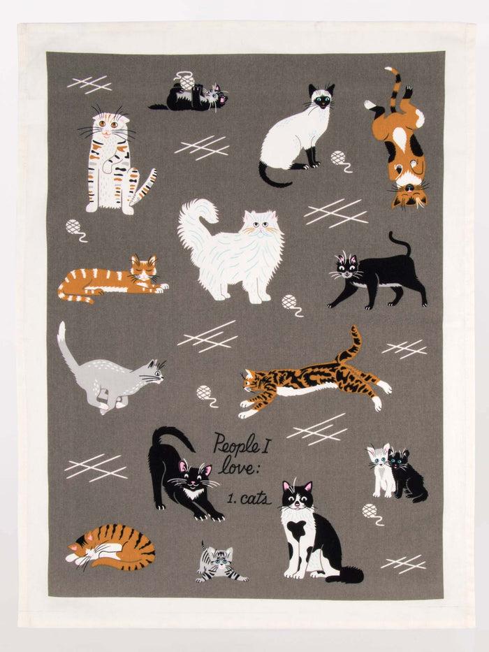 Blue Q People I Love: Cats Dish Towel