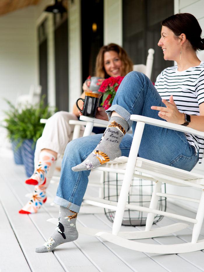 Blue Q People I Love: Cats W-Crew Socks