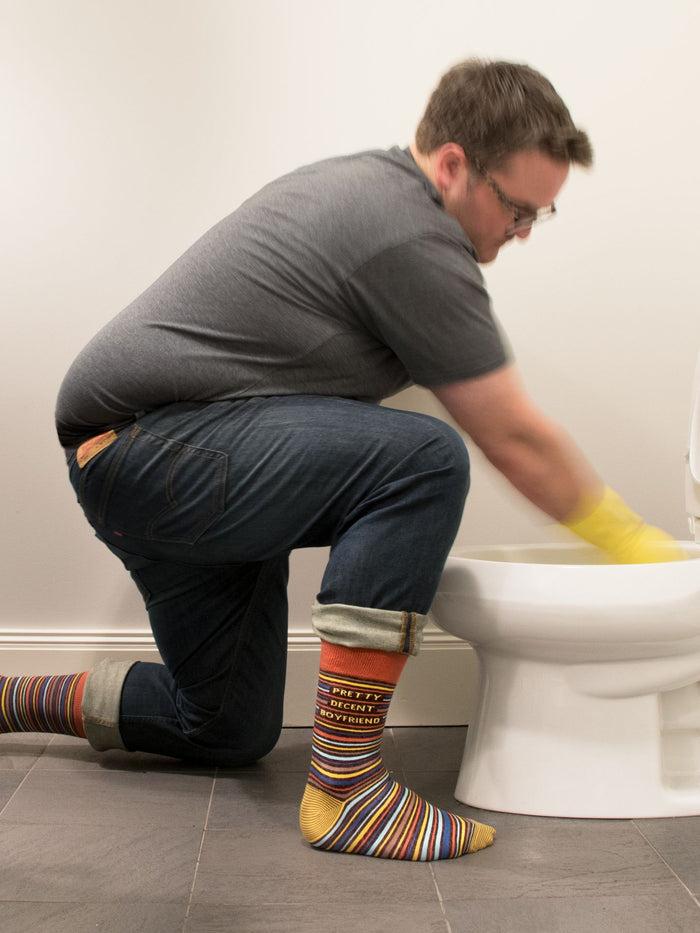 Blue Q Pretty Decent Boyfriend M-Crew Socks