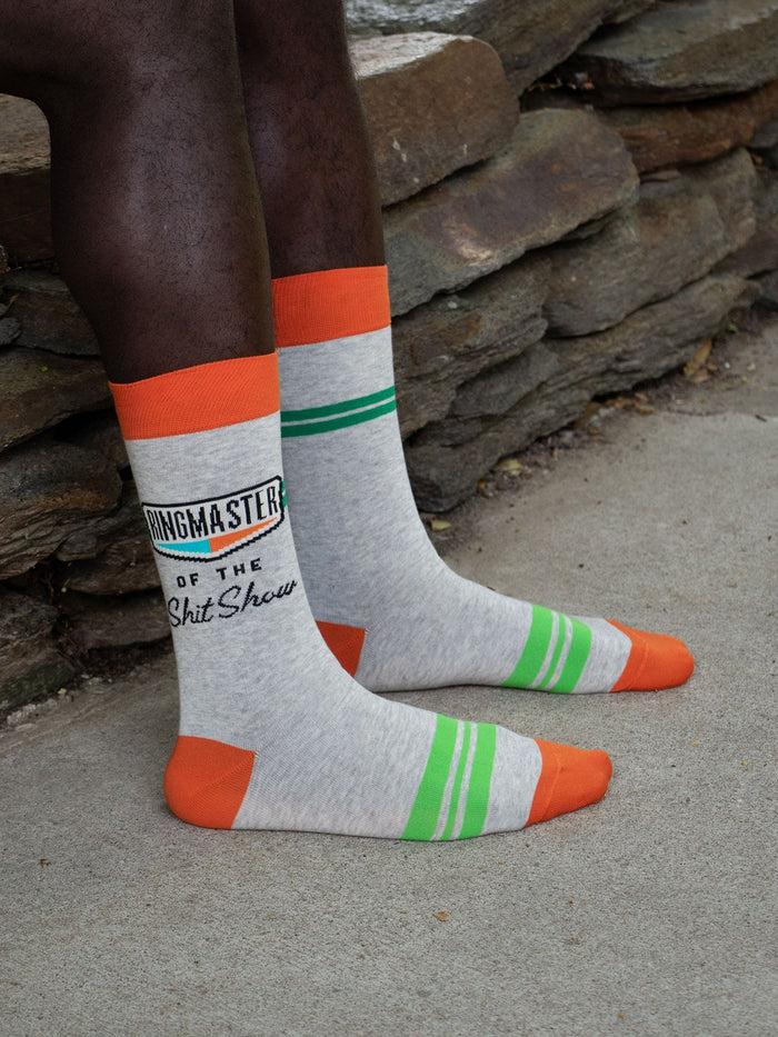 Blue Q Ringmaster Of The Shit Show M-Crew Socks