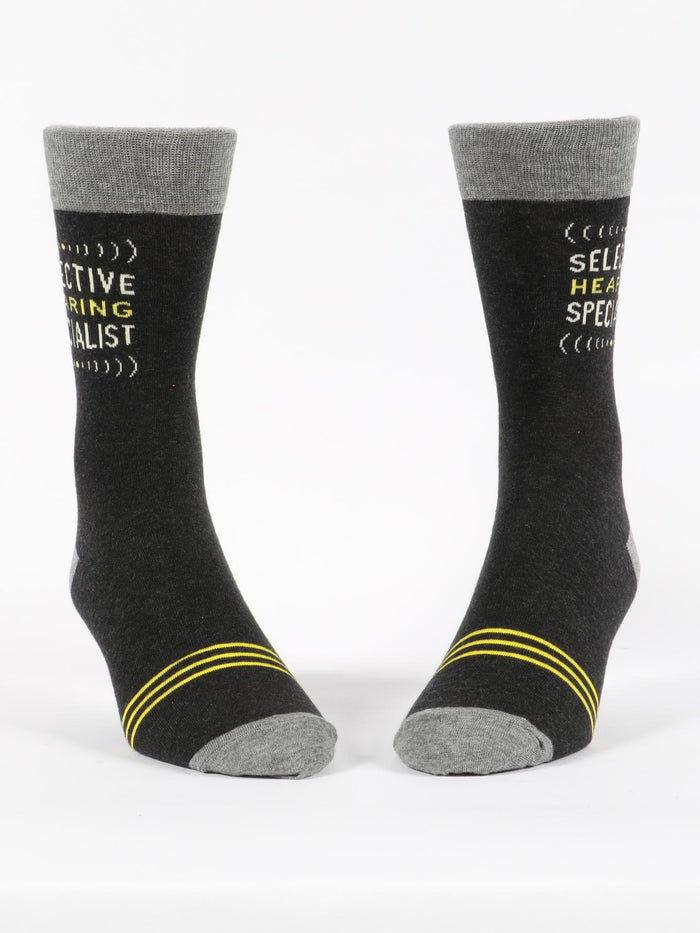 Blue Q Selective Hearing M-Crew Socks