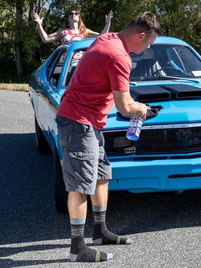 Blue Q Selective Hearing M-Crew Socks