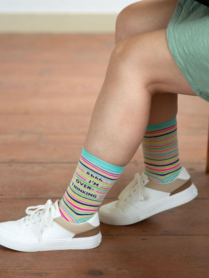 Blue Q Shhh I'm Overthinking W-Crew Socks
