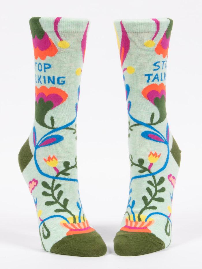 Blue Q Stop Talking W-Crew Socks