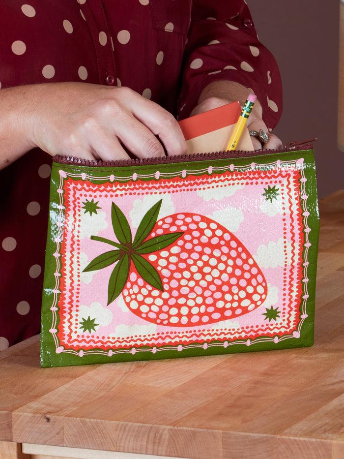 Blue Q Strawberry Clouds Zipper Pouch
