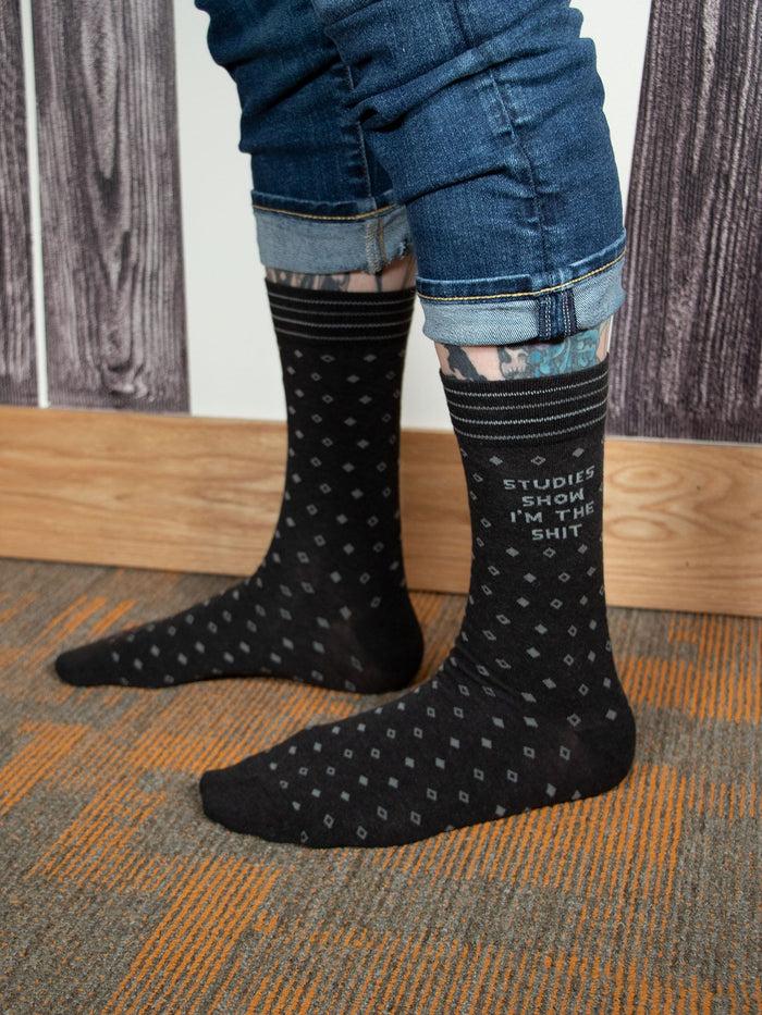 Blue Q Studies Show I'm The Shit M-Crew Socks