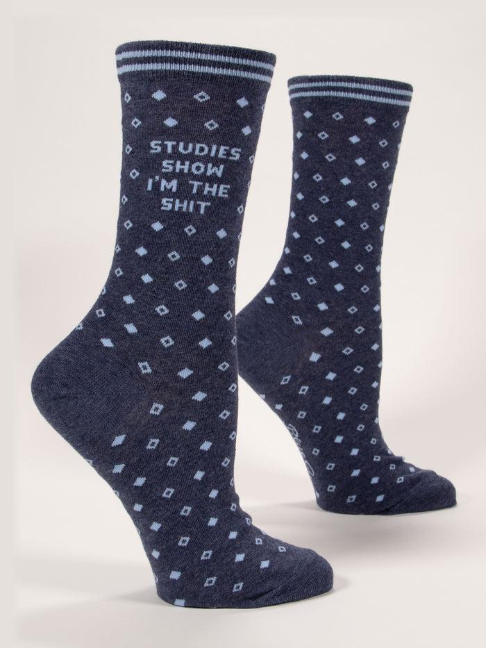 Blue Q Studies Show I'm The Shit W-Crew Socks