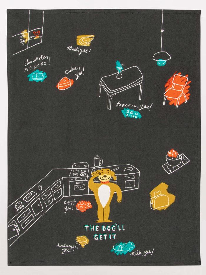 Blue Q The Dog'll Get It Dish Towel