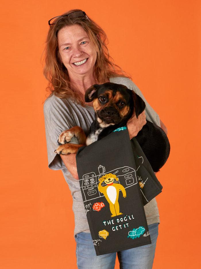 Blue Q The Dog'll Get It Dish Towel