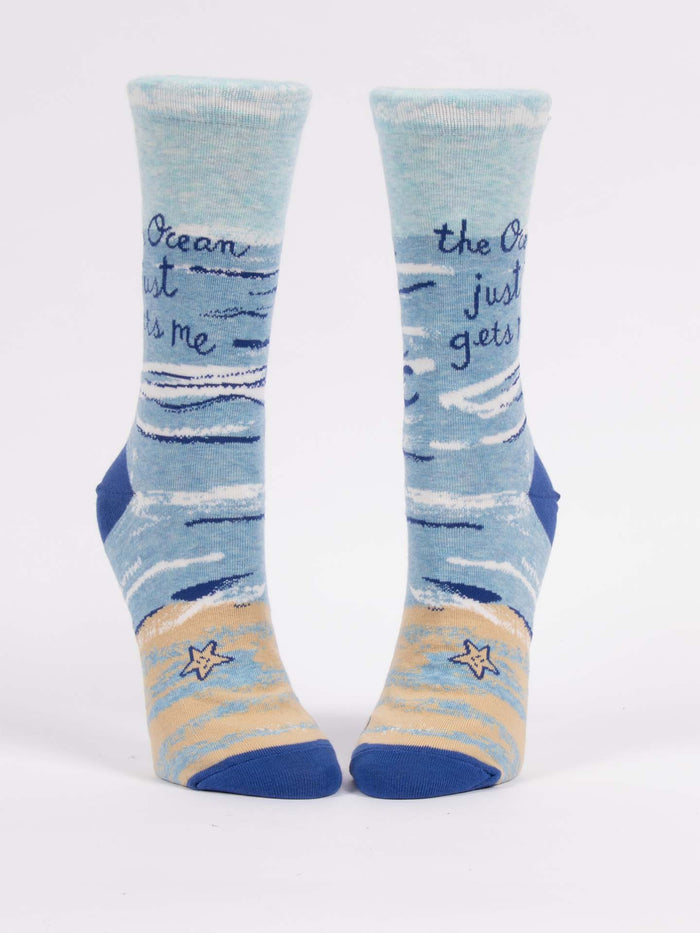 Blue Q The Ocean Just Gets Me. W-Crew Socks
