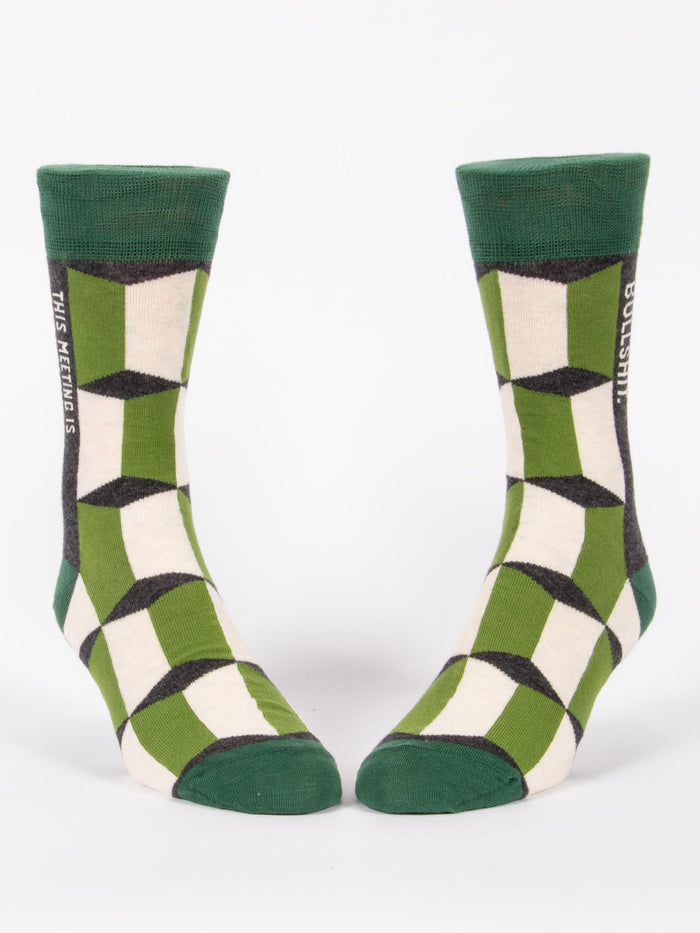 Blue Q This Meeting Is Bullshit M-Crew Socks