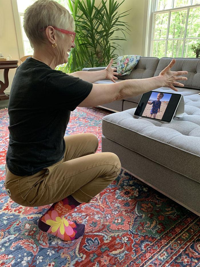 Blue Q Watch Out. I'll Fuckin' Hug You W-Crew Socks