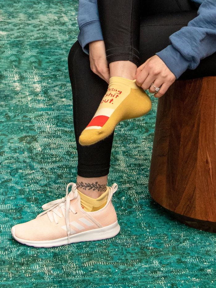 Blue Q Working That Shit Out Sneaker Socks