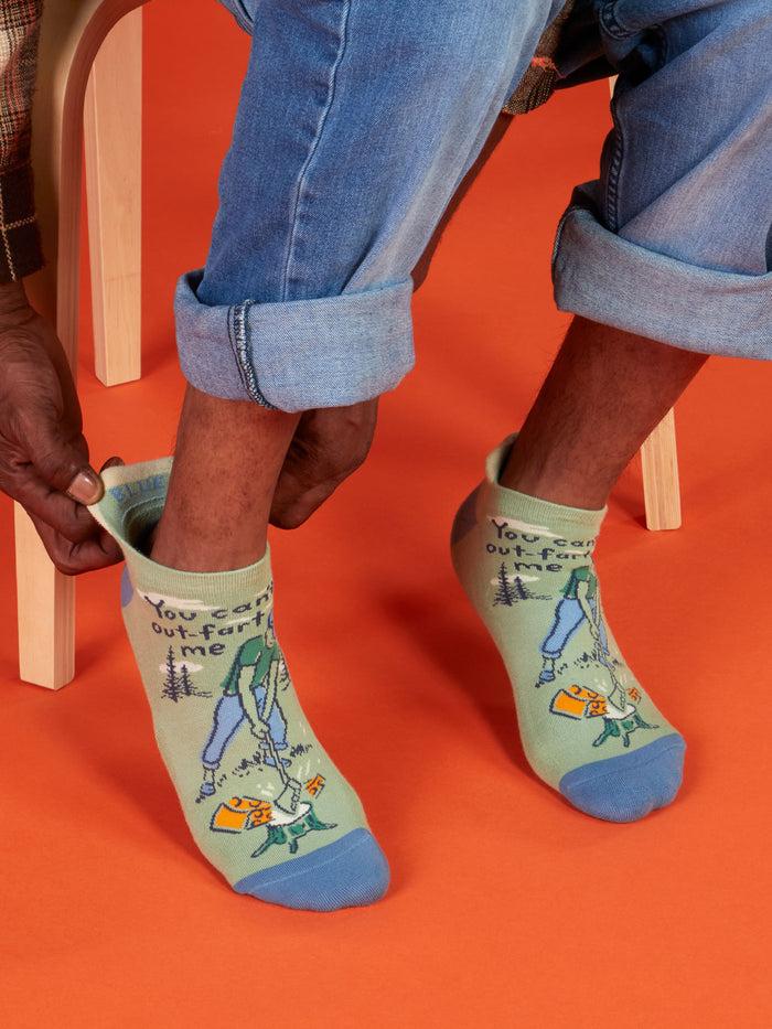 Blue Q You Can't Out-Fart Me Sneaker Socks