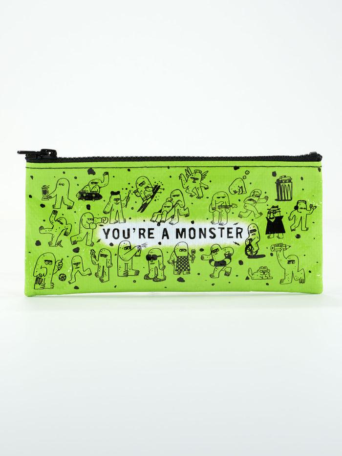 blue q You're A Monster Pencil Case