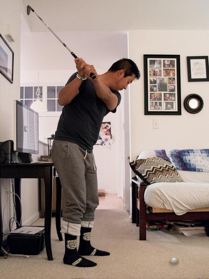 Blue Q I Am Going To Get Shit Done Later M-Crew Socks