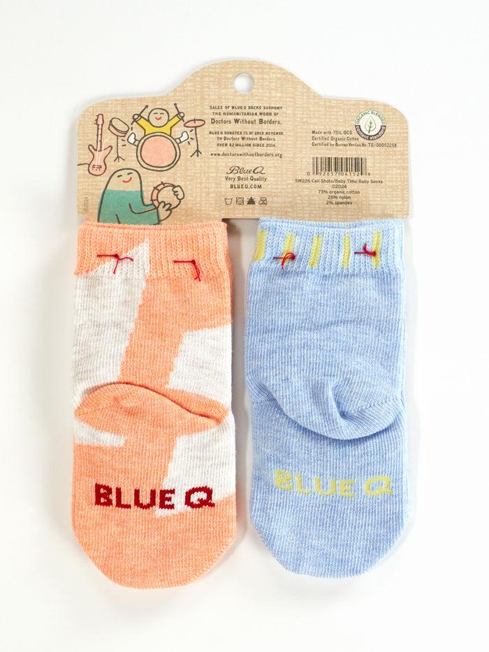 Blue Q I Call The Shots Now/ It's Baby Time Baby Socks