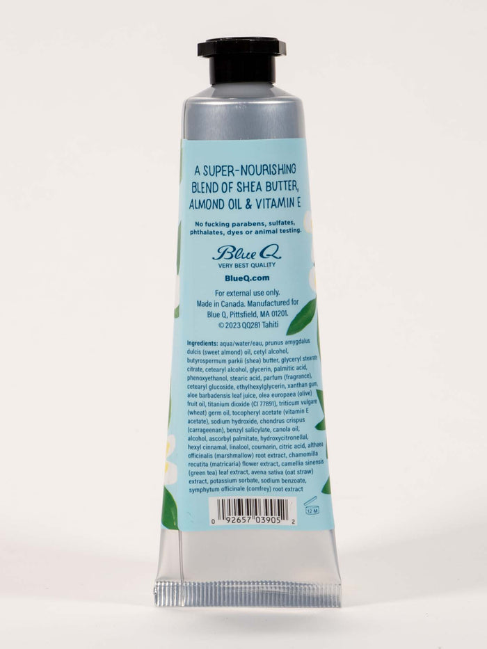 Blue Q I'm A Delicate Fucking Flower Hand Cream Flowers Of Tahiti With Melon & Coconut