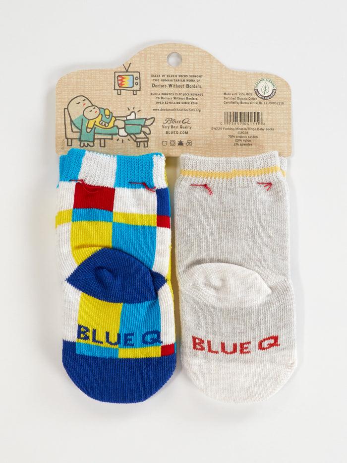 Blue Q I'm A Fucking Miracle / Binge Watch Me Baby Socks