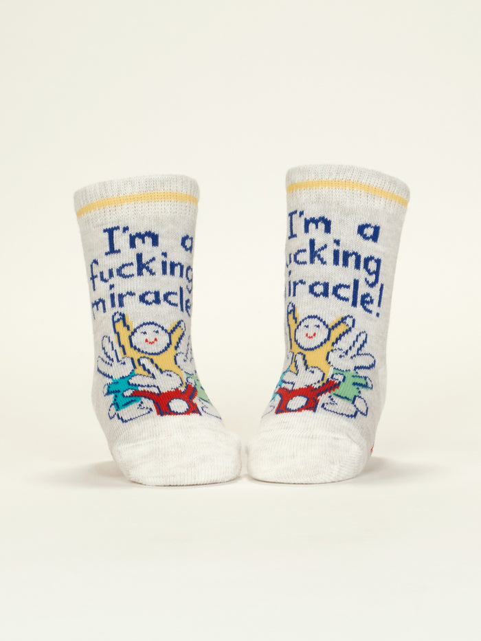 Blue Q I'm A Fucking Miracle / Binge Watch Me Baby Socks