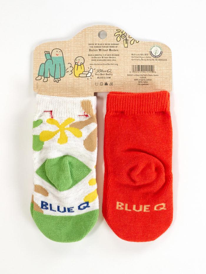 Blue Q I'm Your Little Burrito/ Don't Blame Your Farts On Me Baby Socks