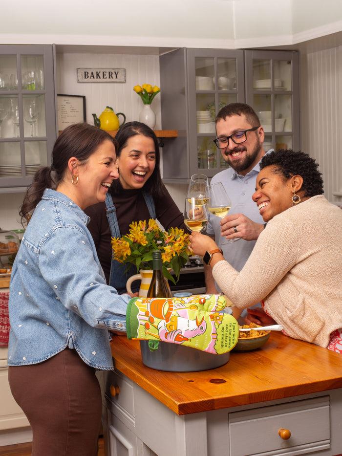 Blue Q I Put Wine In The Sauce And Also In My Mouth Oven Mitt