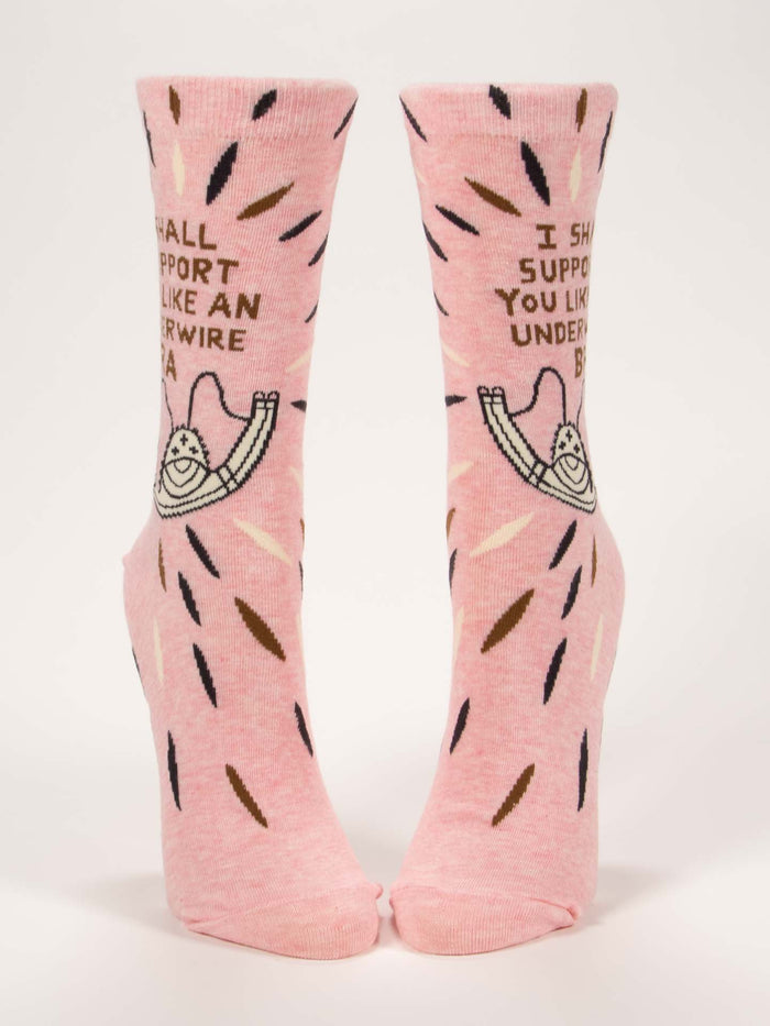 Blue Q I Shall Support You Like An Underwire Bra W-Crew Socks