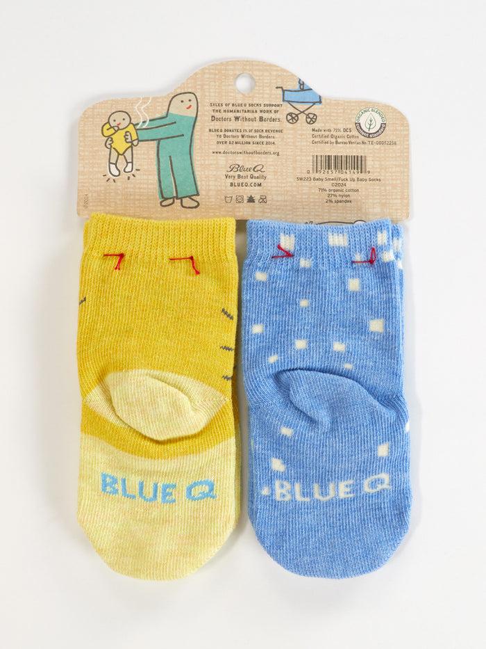 Blue Q I've Got That New Baby Small/ Try Not To Fuck Me Up Baby Socks