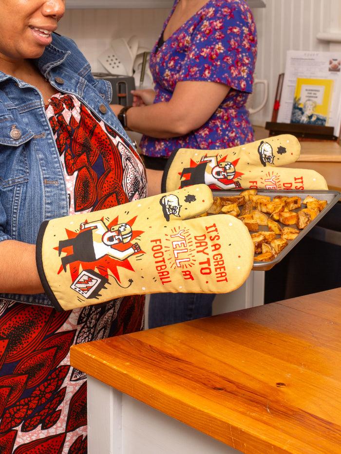 Blue Q It's A Great Day To Yell At Football Oven Mitt