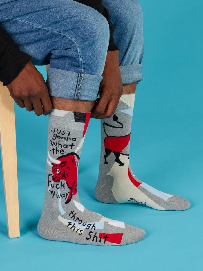 Blue Q Just Gonna What The Fuck My Way Through This Shit M-Crew Socks