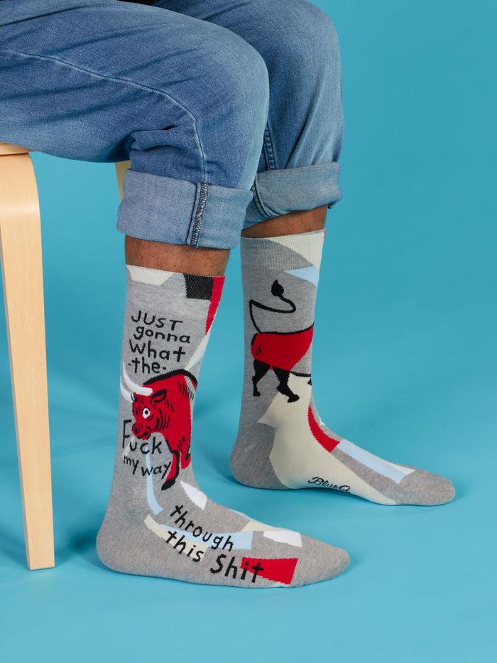 Blue Q Just Gonna What The Fuck My Way Through This Shit M-Crew Socks